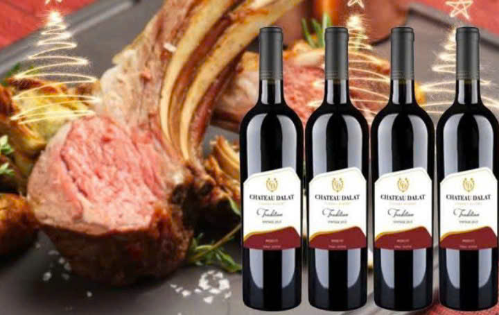Suon-cuu-nuong-va-chateau-dalat-tradition-merlot-Ladofoods