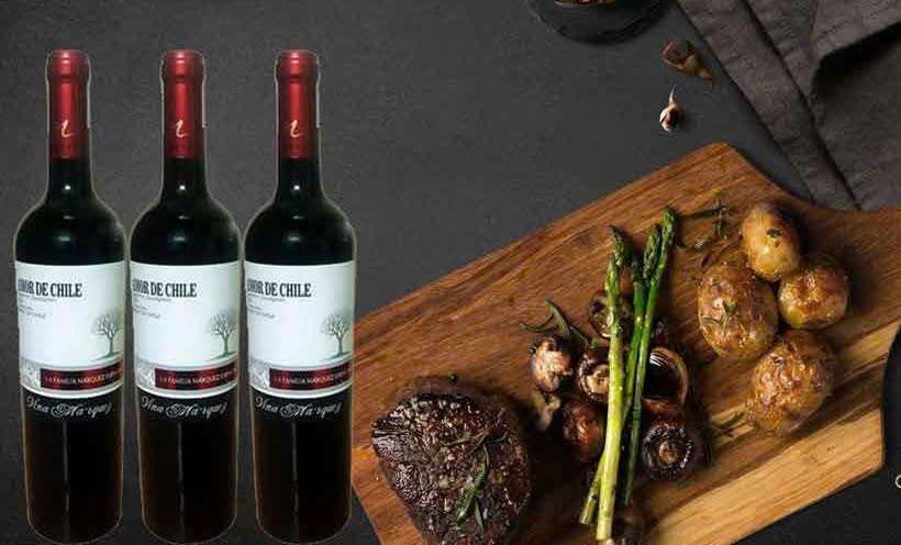 amor-de-chile-Cabernet 750ml-va-thit-bo-nuong